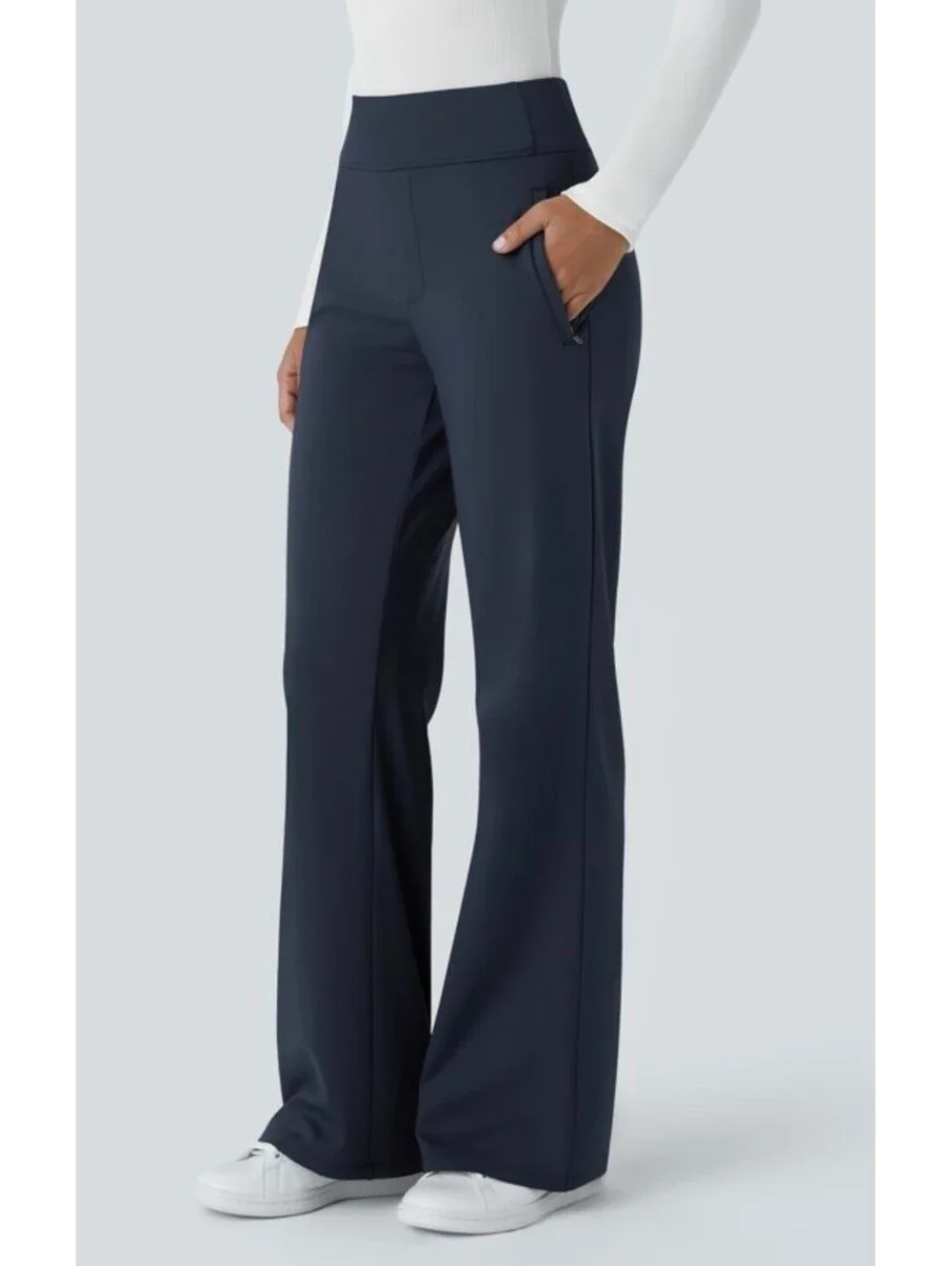 Halara Day Stretch Mid-Rise Side Pocket Work Flare Pants  - Women's Medium NWOT